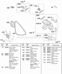 Vee Belt Radiator Fan Water Pump Diagram and Parts List for 433447-0215-E2  Briggs and Stratton Engine